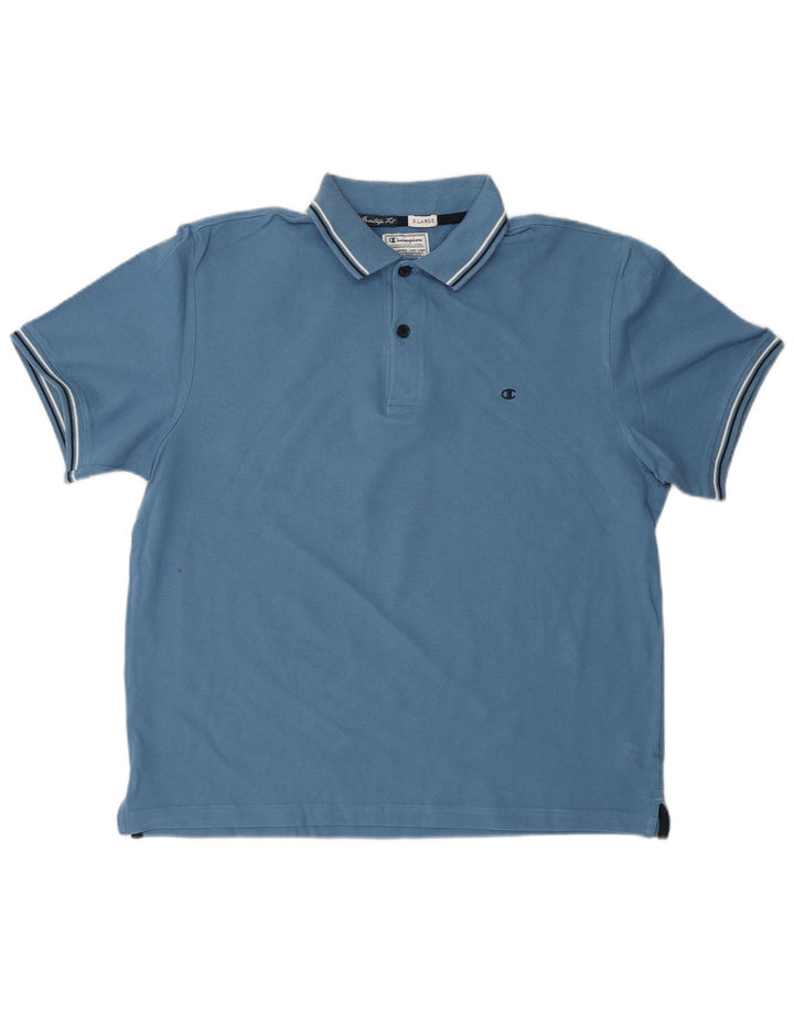 CHAMPION Polo Heritage Fit XL Bleu Coton Homme