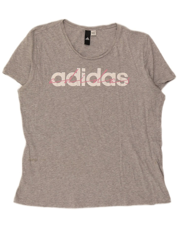 Adidas T-shirt graphique pour femme UK 18 XL Gris