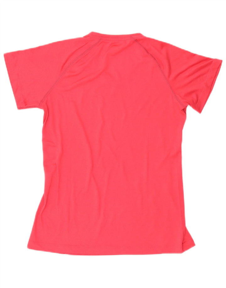 ADIDAS Femmes Climalite T-Shirt Top UK 14 Rouge Moyen Polyester