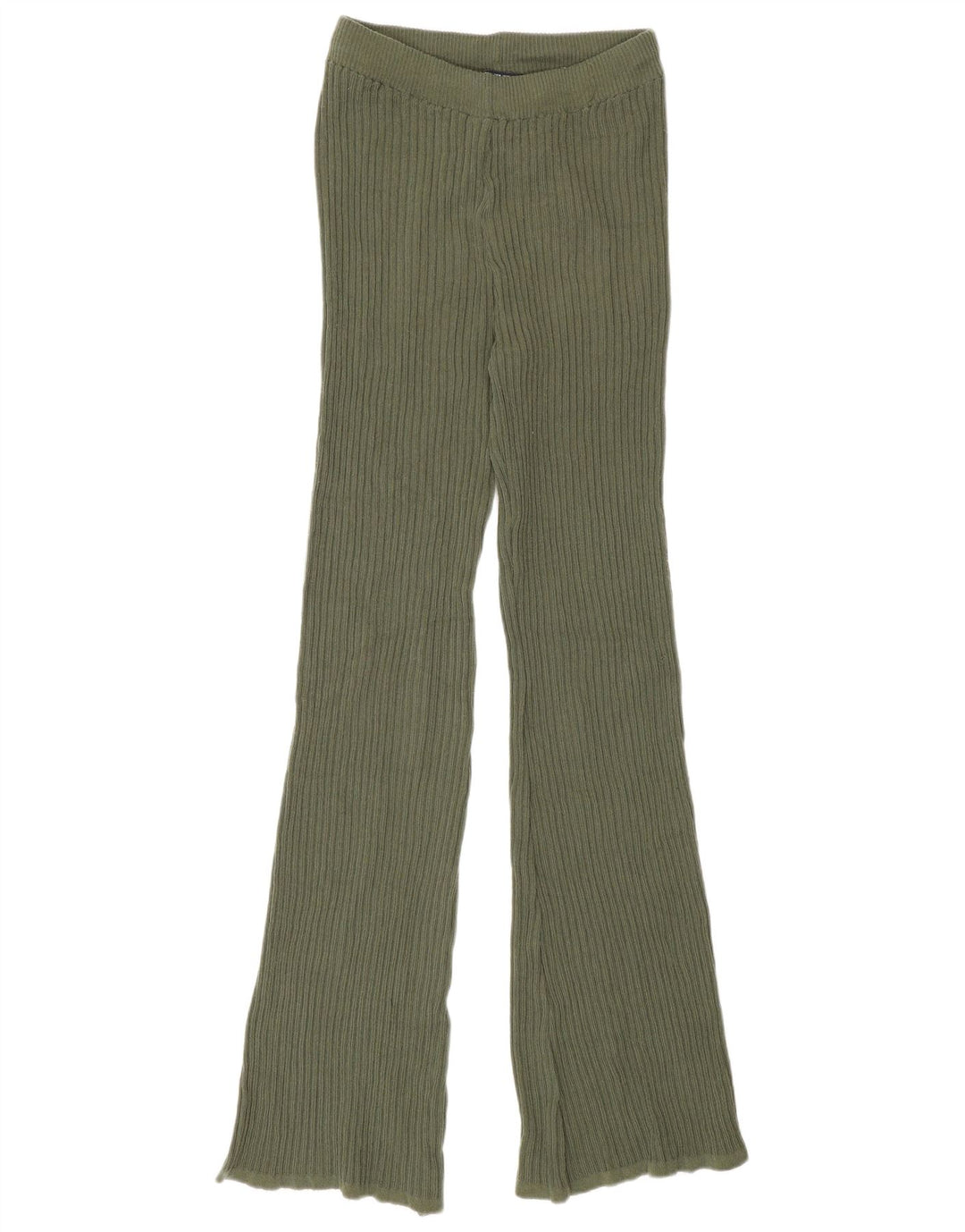 Zara Leggings évasés en tricot pour femme UK 12 Polyester vert moyen