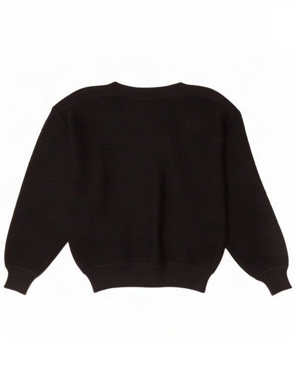 Vintage Womens Crew Neck Jumper Sweater UK 16 Large Black