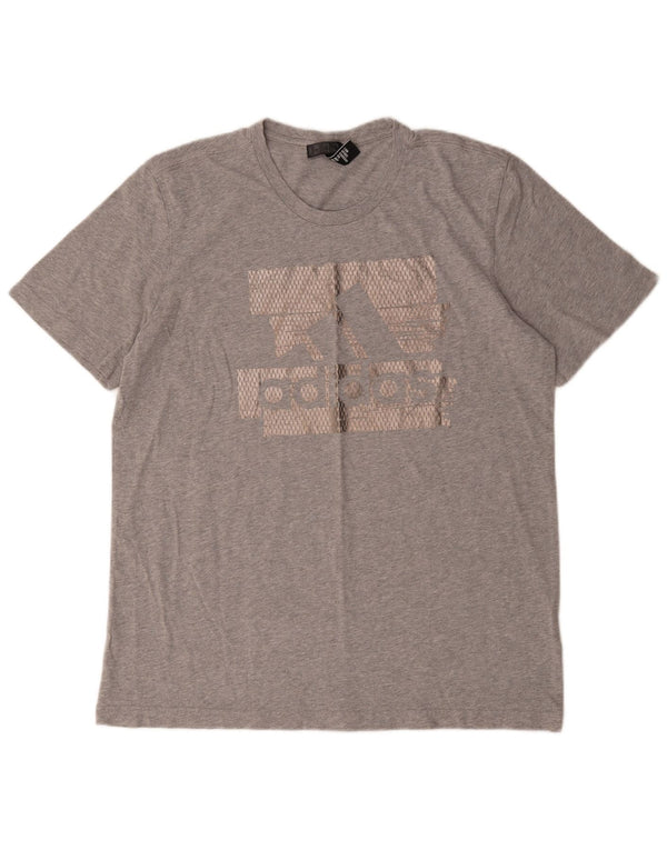Adidas Mens Graphic T-Shirt Top XL Gris Coton