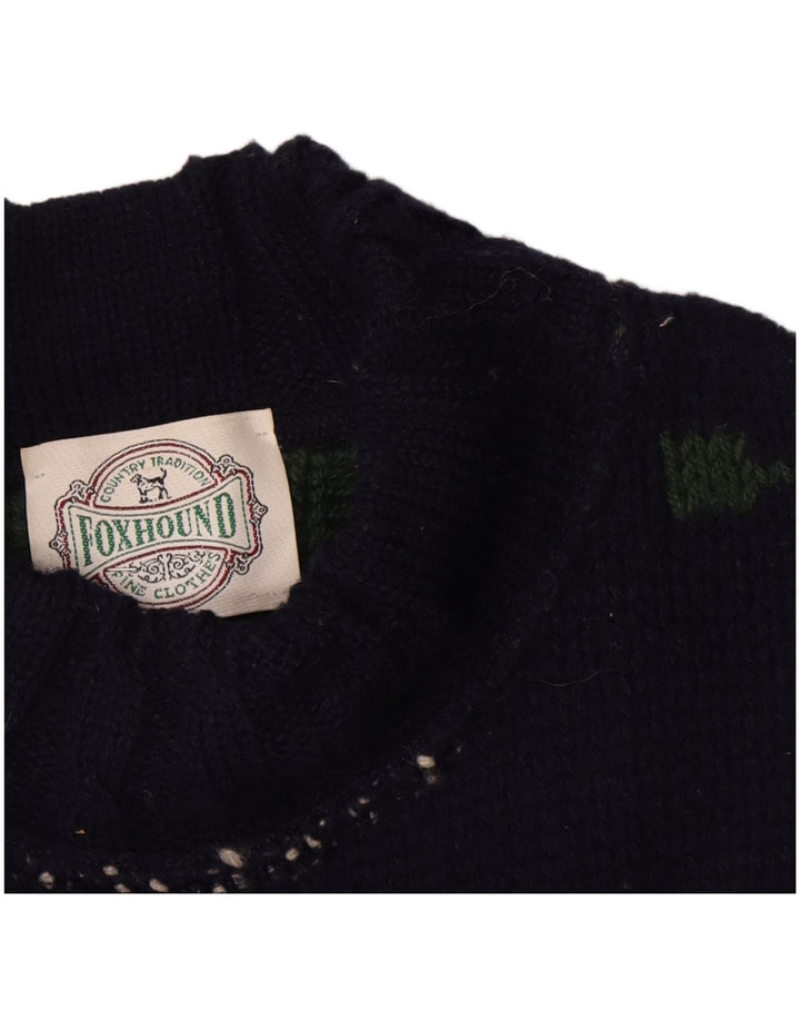 Foxhound Pull col roulé pour homme Motif floral Bleu marine Taille L