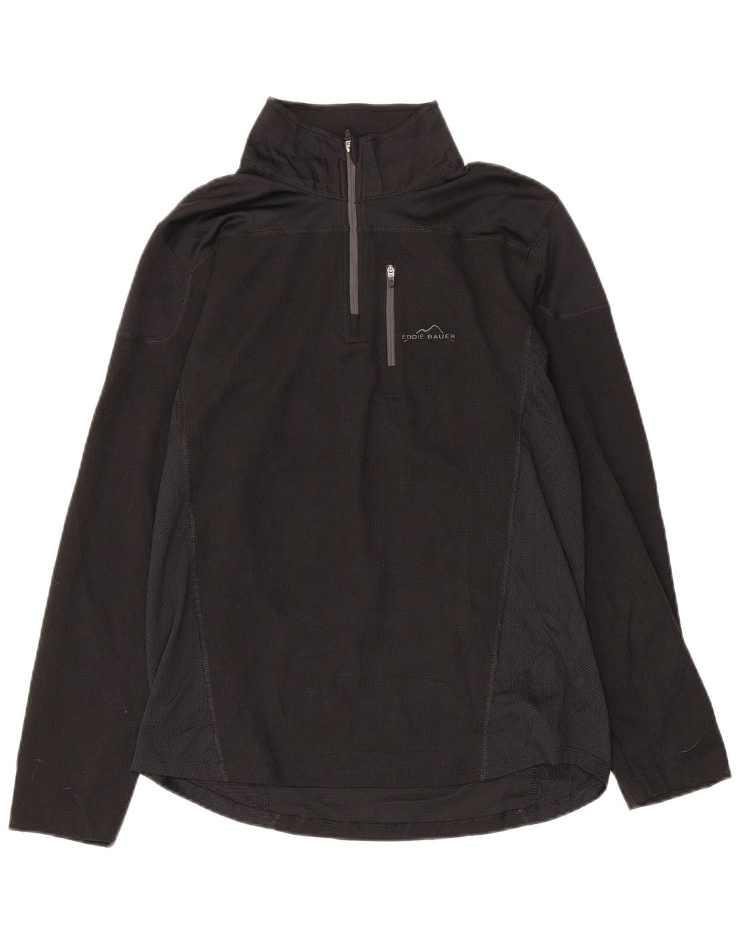 EDDIE BAUER Haut de survêtement à col zippé pour femme UK 10 Small Noir