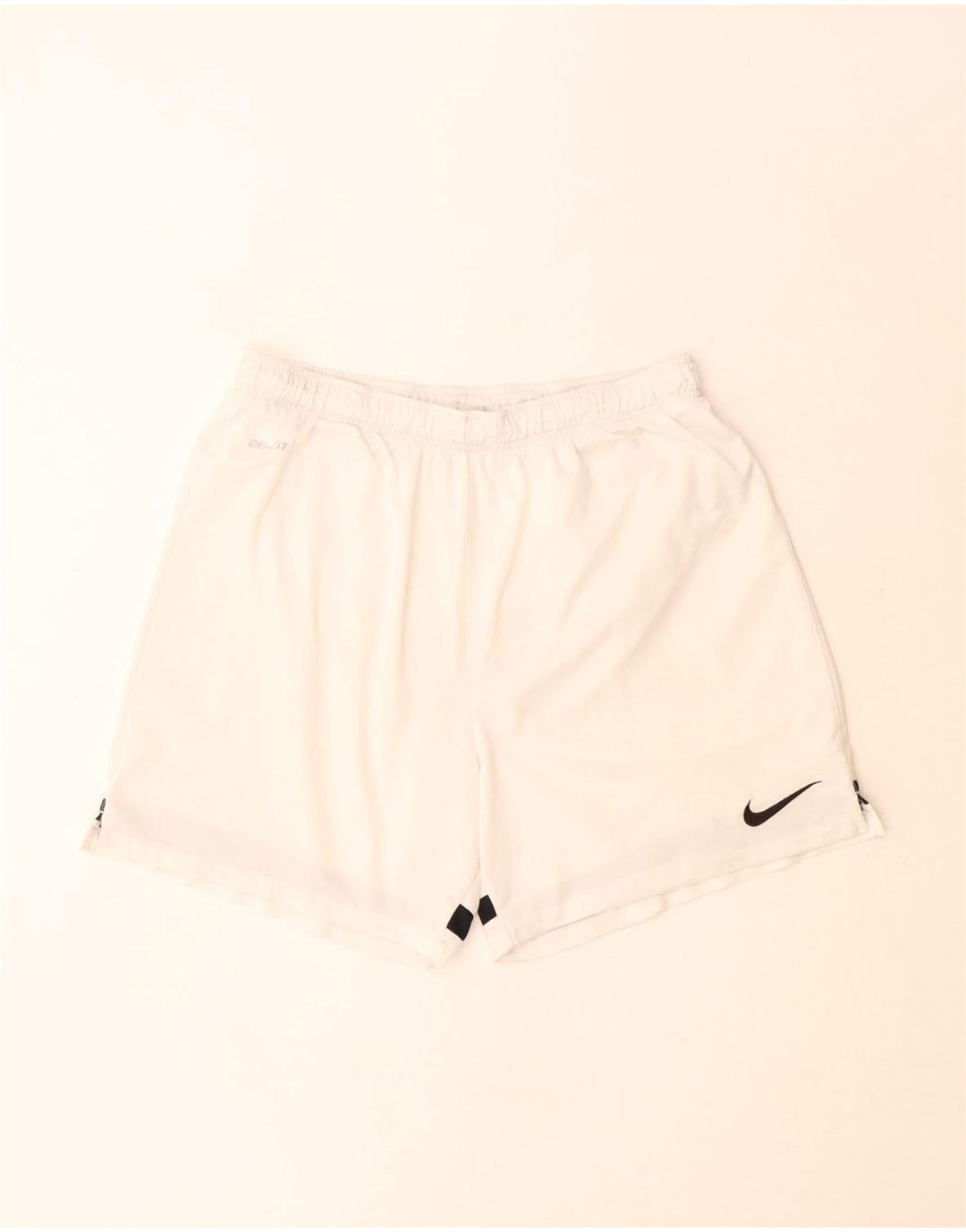 Nike Short de sport Dri Fit pour homme en polyester blanc cassé Taille L