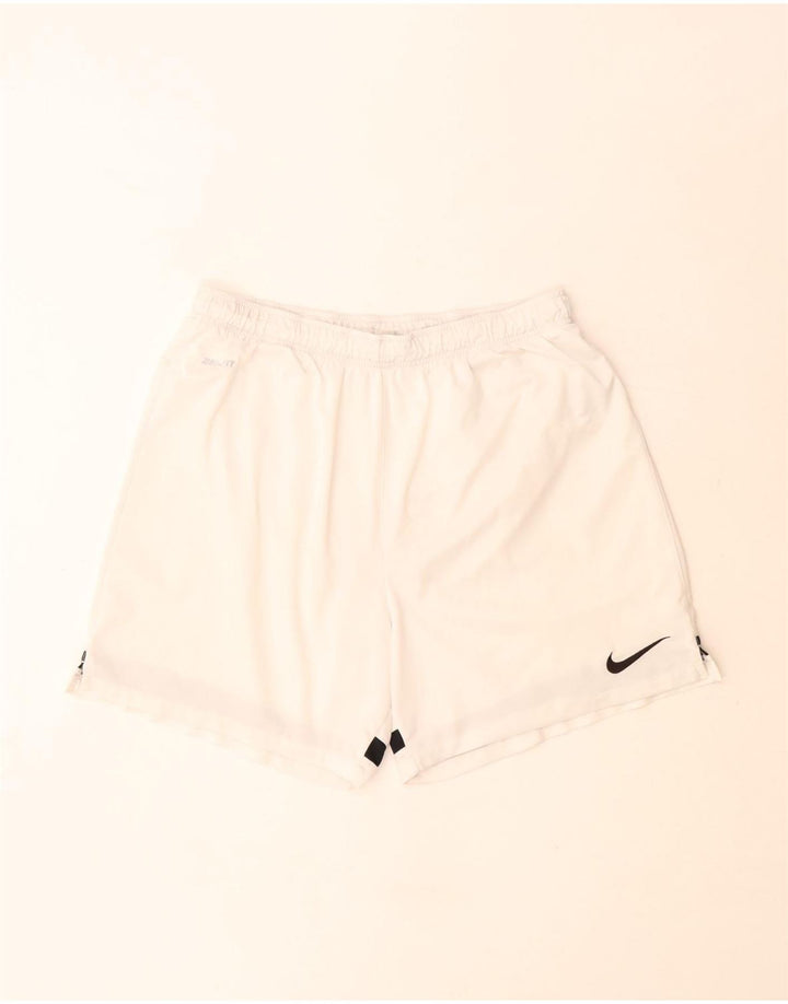 Nike Short de sport Dri Fit pour homme en polyester blanc cassé Taille L