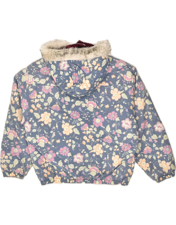 KAPPA Veste matelassée à capuche pour fille 11-12 ans Bleu Floral Polyester