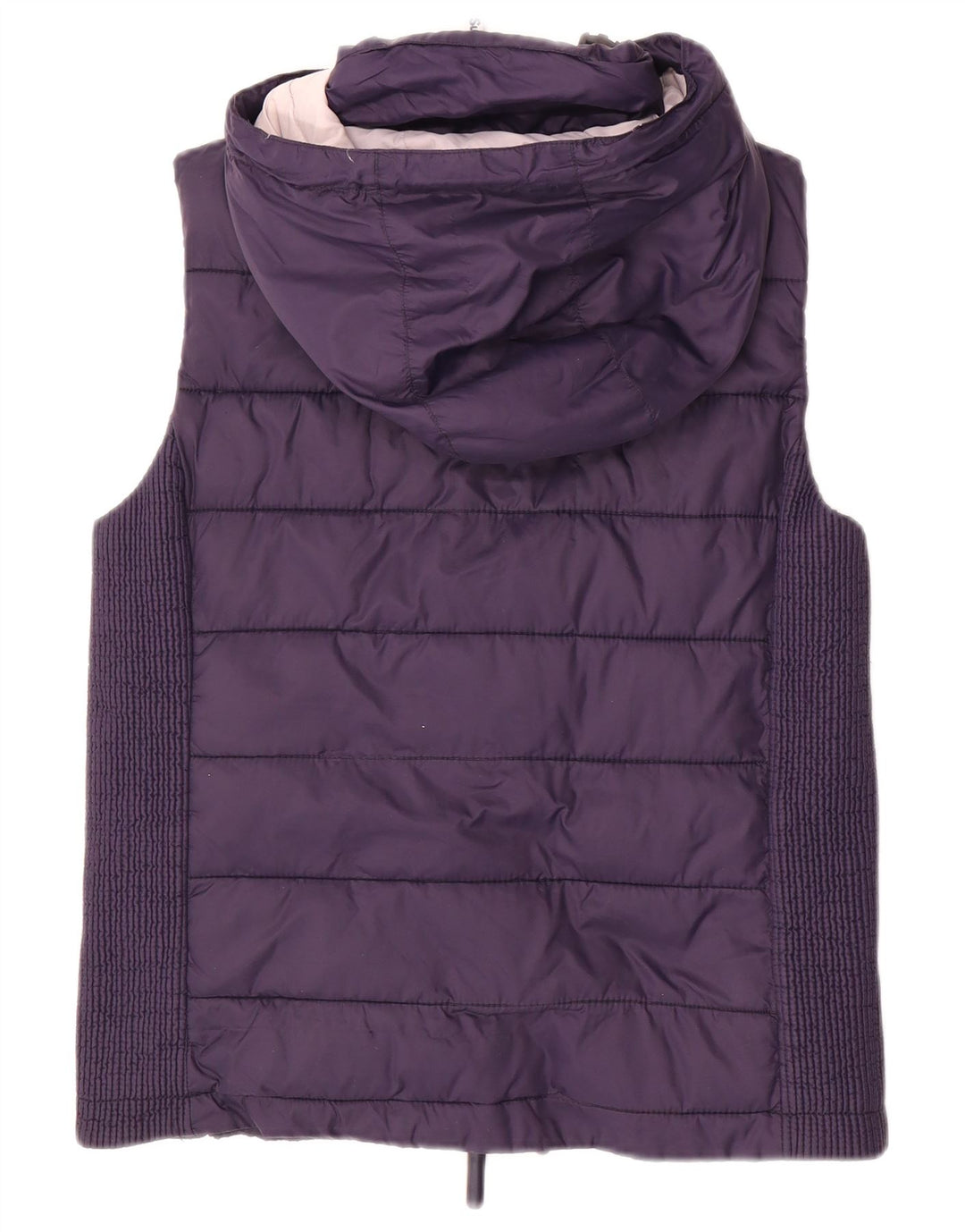 SUPERDRY Gilet rembourré à capuche pour femme UK 14 Large Bleu Marine Polyester
