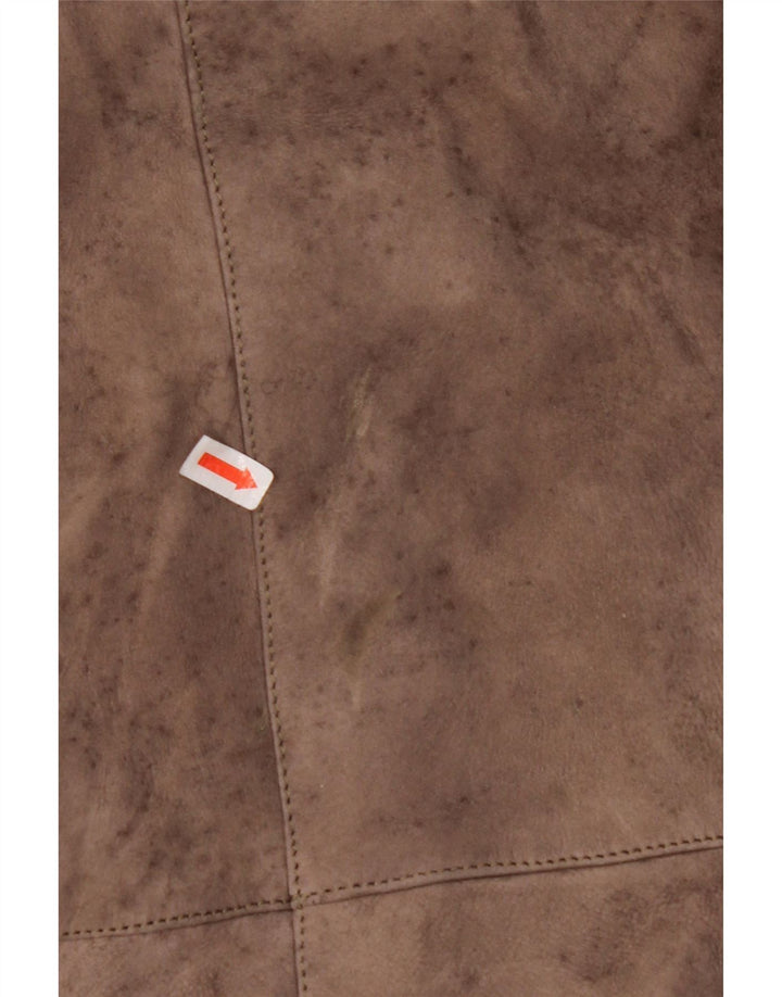 VINTAGE Manteau en peau de mouton femme UK 14 Grand Beige