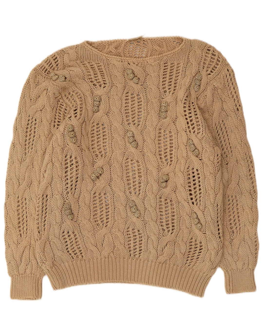 Madeleine Pull transparent à col bateau pour femme EU 40/42 Beige moyen