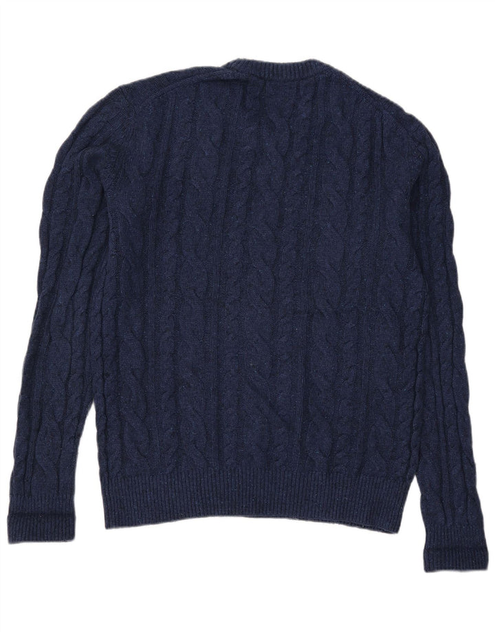 Gap Pull à col rond pour homme Petit bleu marine en laine d'agneau
