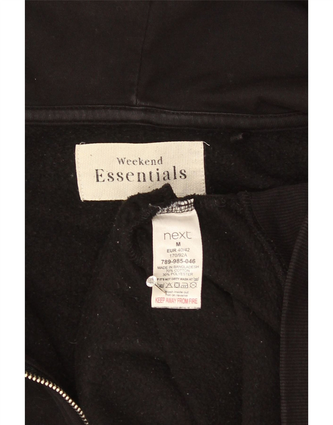 Essentials Pull à capuche zippé pour femme UK 14 Coton noir moyen