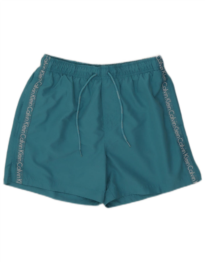 Calvin Klein Short de Bain Graphique Homme Bleu Moyen Polyester