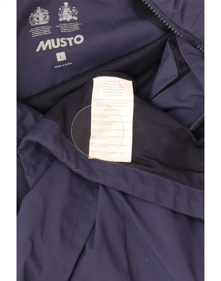 Musto Veste de pluie à capuche pour homme UK 40 Large Bleu marine Polyester