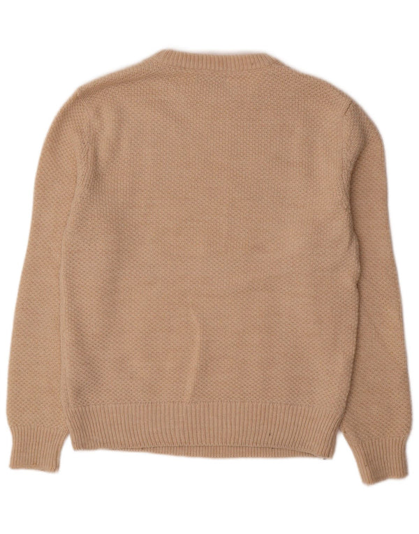 ZARA Homme Pull Col Ras Du Cou Acrylique Beige Moyen
