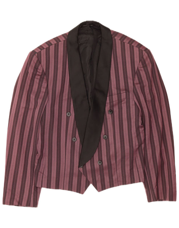 vintage Mens Double Breasted Blazer Jacket UK 40 Grand Violet Rayé