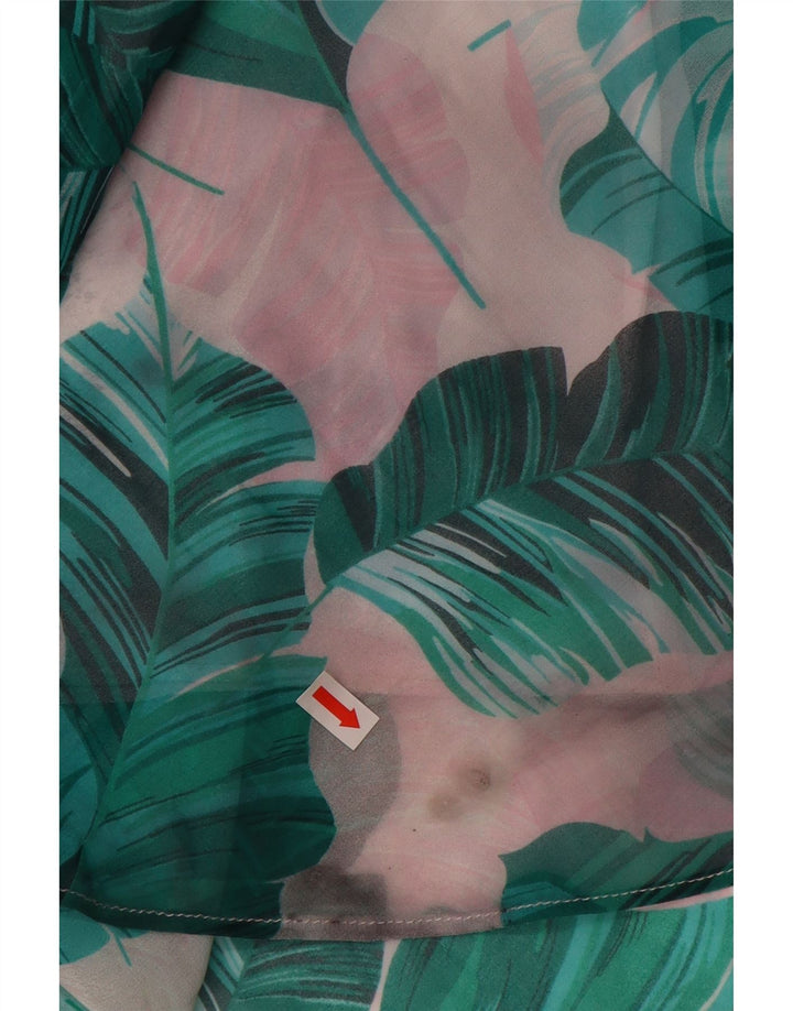 GUESS Jupe trapèze pour femme UK 12 Medium W28 Bleu Floral Polyester