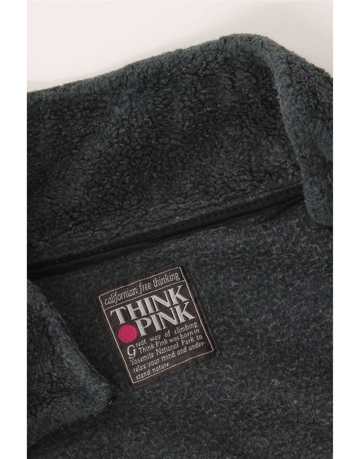 Think Pink Veste Polaire Homme UK 42 XL Gris Géométrique Polyester