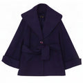 Topshop Manteau court surdimensionné pour femme UK 8 Petite laine bleu marine