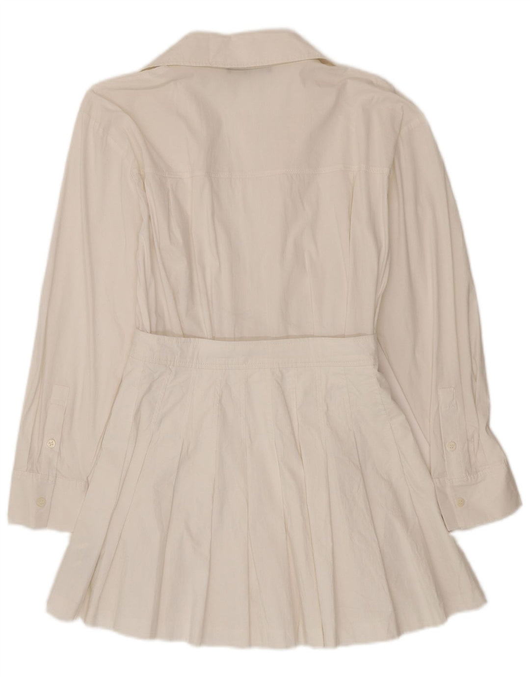 Zara Combishort portefeuille à manches longues pour femme UK 10 Petit coton blanc