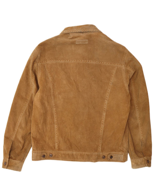 Marlboro Classics Veste en daim pour homme UK 40 Grand cuir beige