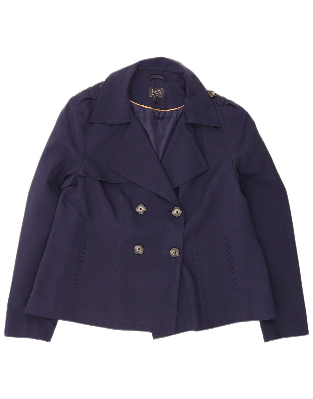 Marks & Spencer Caban Femme UK 16 Large Bleu Marine Polyester