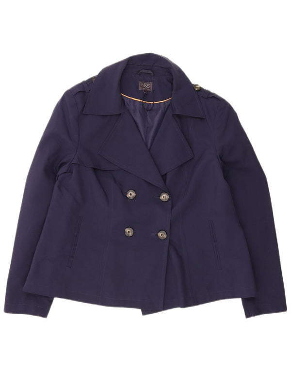 Marks & Spencer Caban Femme UK 16 Large Bleu Marine Polyester