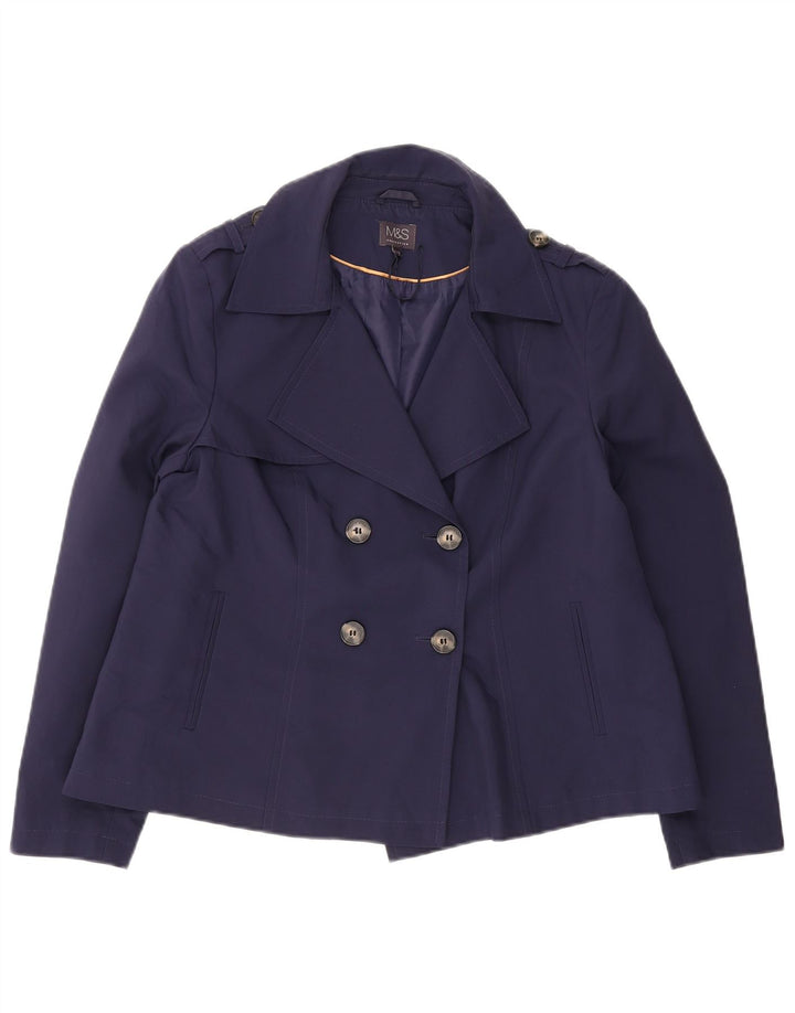 Marks & Spencer Caban Femme UK 16 Large Bleu Marine Polyester
