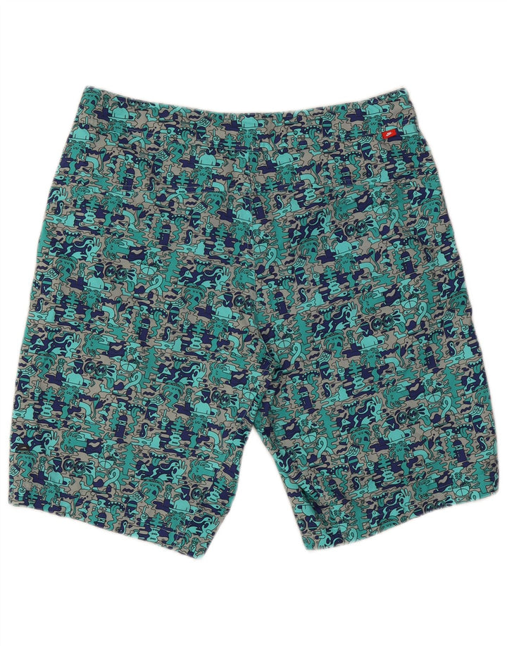 Nike Short cargo graphique W34 pour homme Large Turquoise Colourblock Polyester