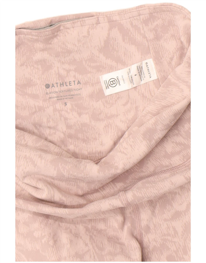 Athleta Leggings à motif abstrait pour femme UK 8 Petit nylon rose