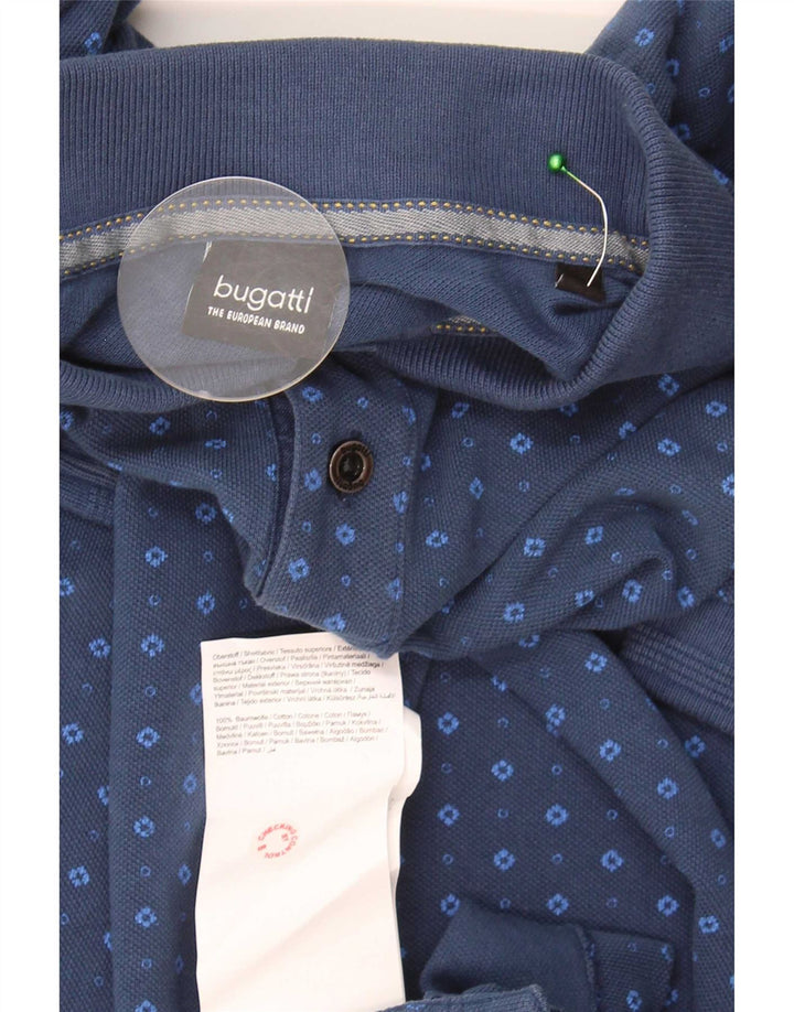 Bugatti Polo Homme Bleu Moyen Coton Tacheté