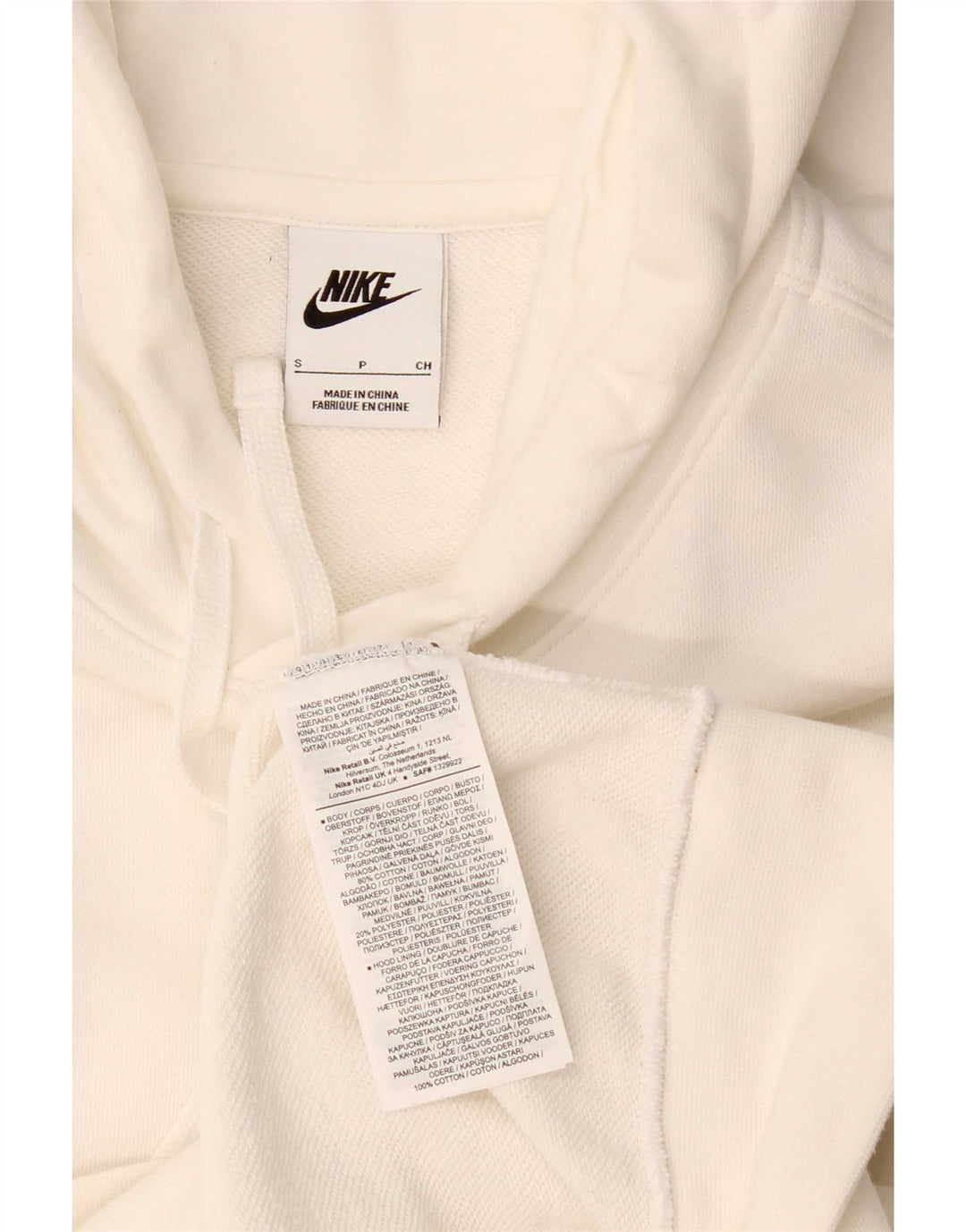 Nike Pull à capuche graphique pour homme Petit coton blanc