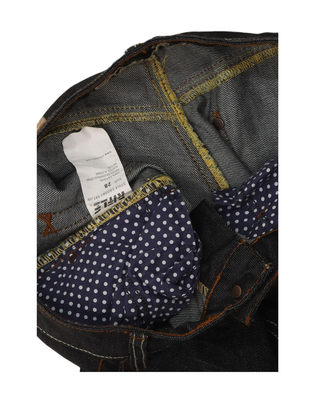RIFLE Womens Straight Jeans W28 L29 Navy Blue Cotton