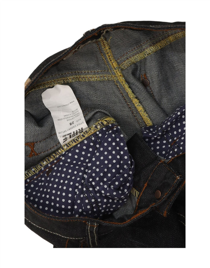 RIFLE Womens Straight Jeans W28 L29 Navy Blue Cotton