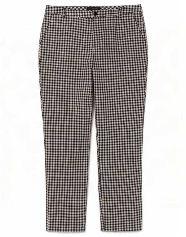 Marks & Spencer Pantalon décontracté pour femme UK 14 Large W36 L28 Vichy noir
