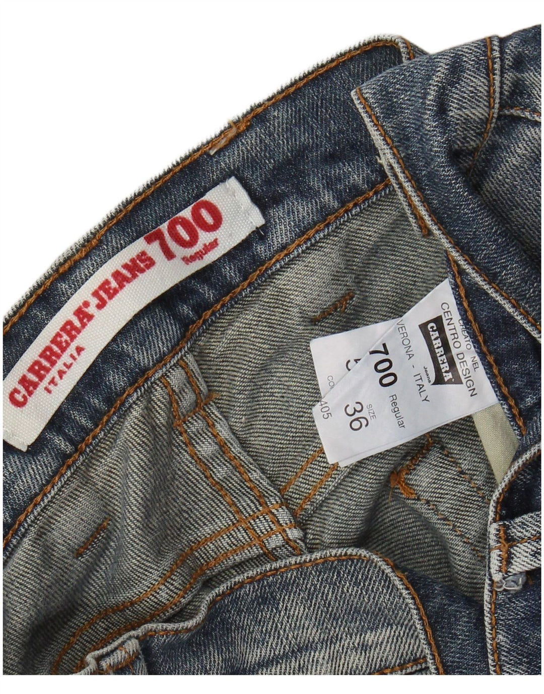 CARRERA Jean droit régulier 700 délavé à l'acide pour homme, W36 L34, bleu coton