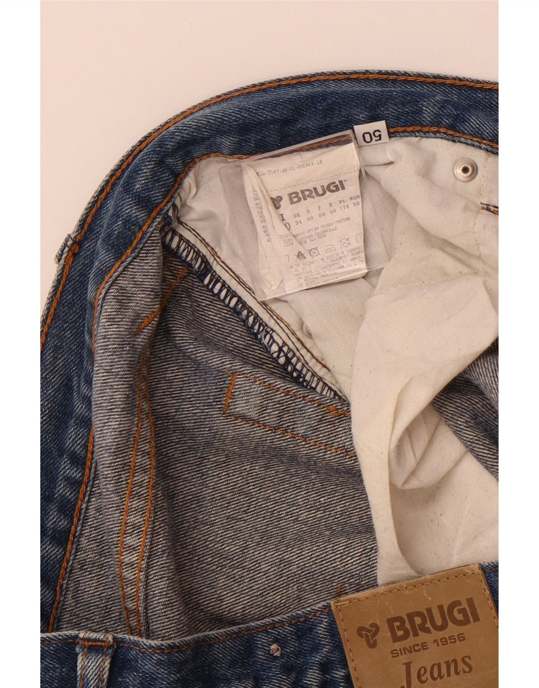 BRUGI Jean droit homme W34 L32 bleu coton