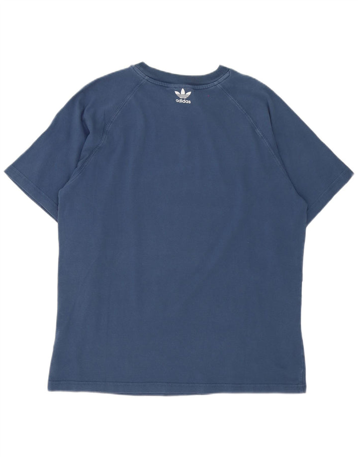 Adidas T-Shirt Graphique Homme Bleu Moyen Coton