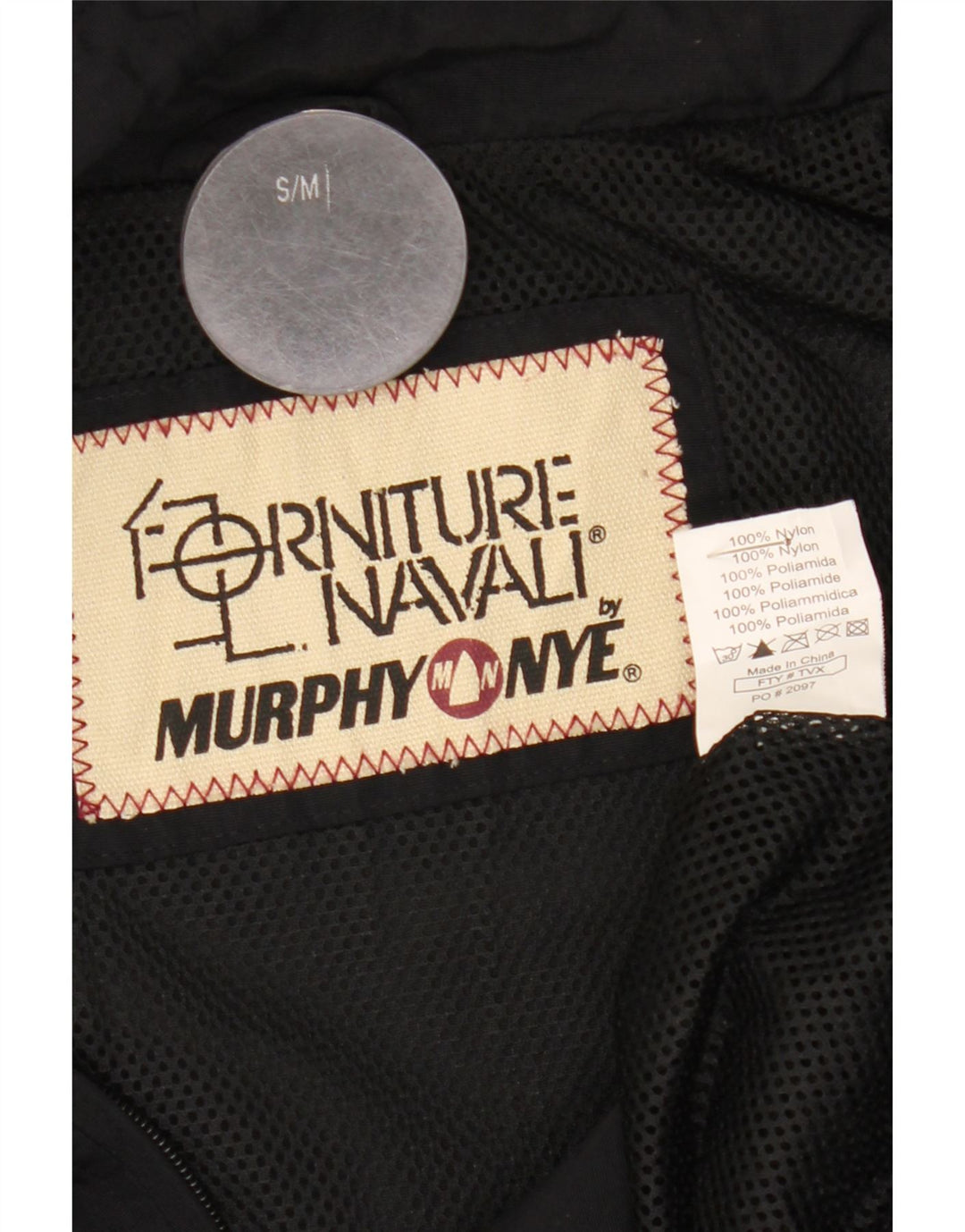 Murphy & Nye Veste de pluie graphique coupe ample pour homme UK 36 Small Noir
