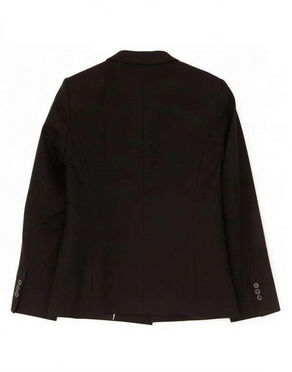 Zara Femme 1 Bouton Blazer Veste UK 12 Moyen Noir Polyester