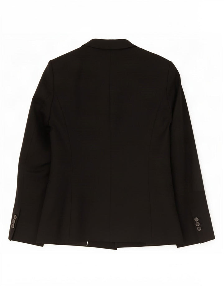 Zara Femme 1 Bouton Blazer Veste UK 12 Moyen Noir Polyester