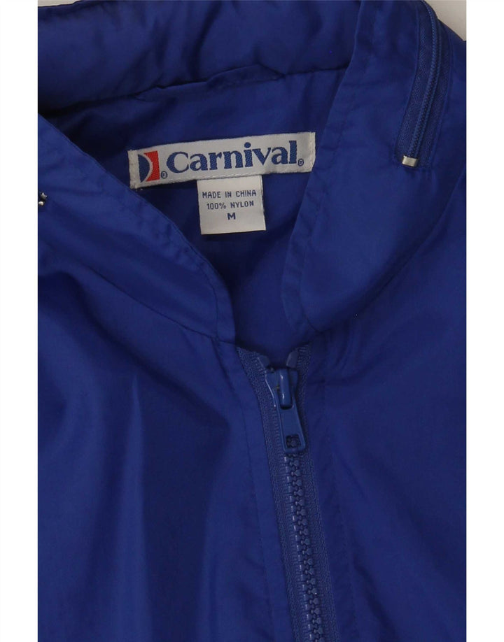 veste bomber à capuche homme vintage UK 38 Nylon bleu moyen