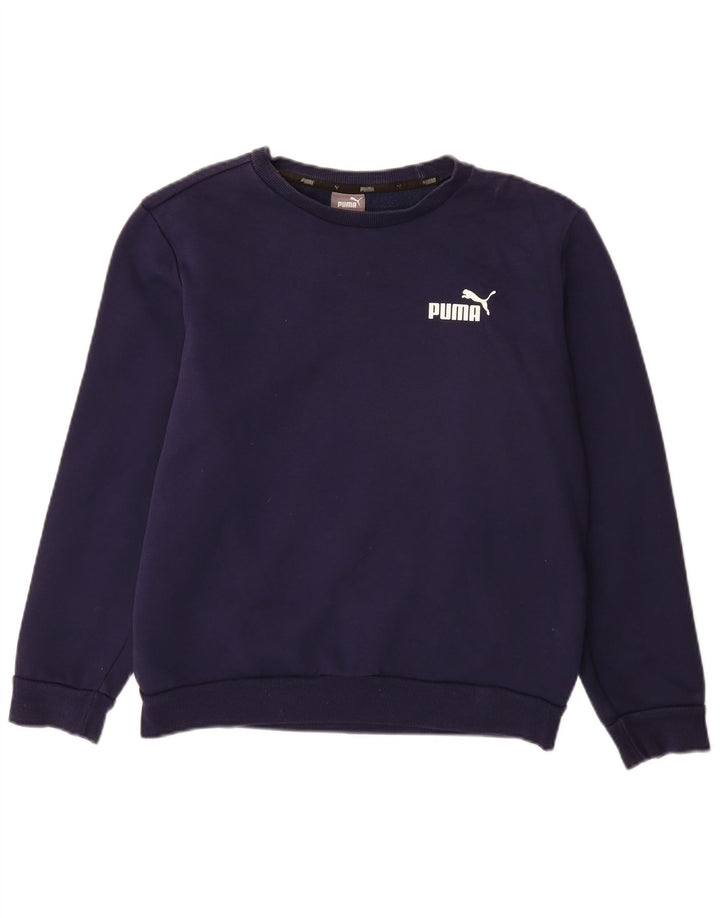 PUMA Sweat-shirt pour homme en coton bleu marine Small