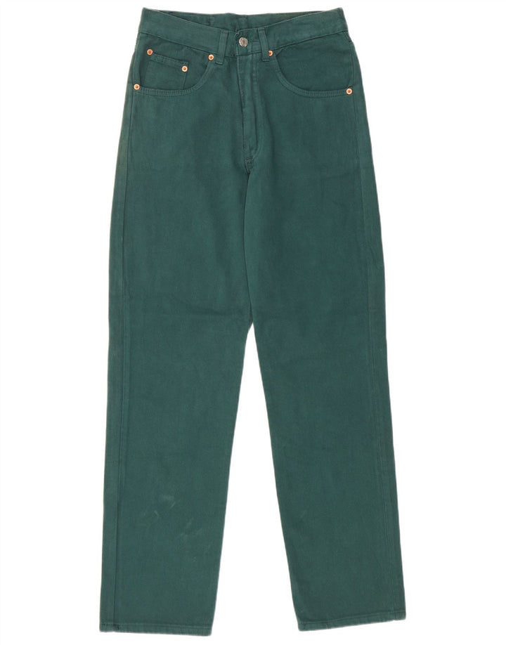 vintage Femme Taille Haute Jeans IT 44 Moyen W28 L31 Vert