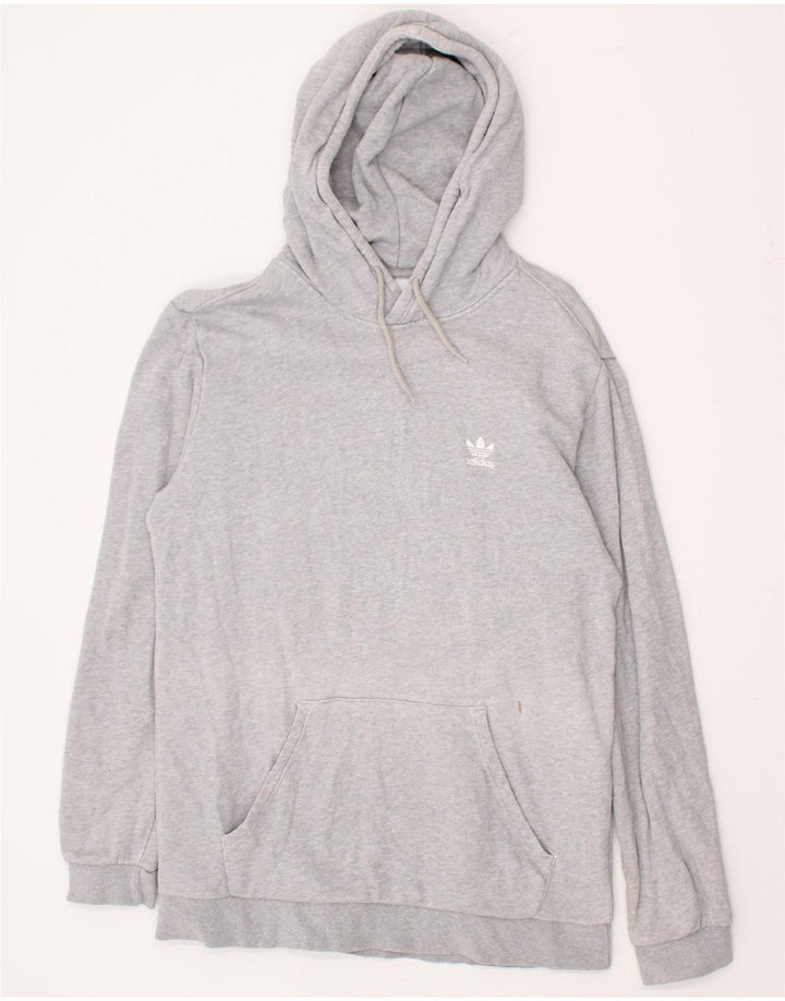 ADIDAS Mens Hoodie Jumper Medium Grey Cotton Vintage Adidas and Second-Hand Adidas from Messina Hembry 