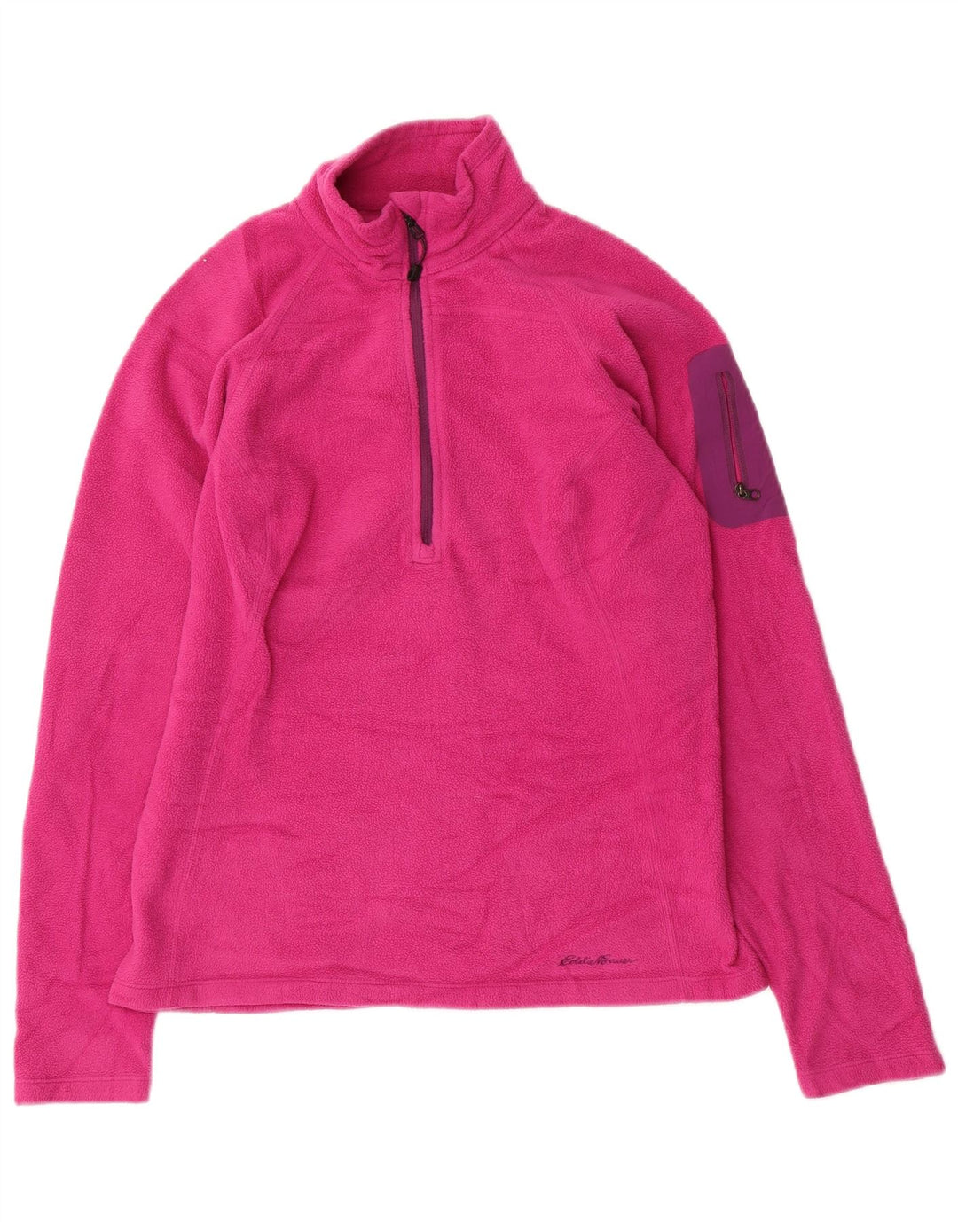 EDDIE BAUER Pull polaire Polartec à col zippé pour femme UK 10 Small Rose