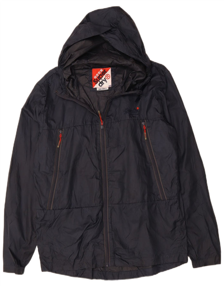 SUPERDRY Veste de pluie à capuche pour homme UK 36 Small Bleu marine