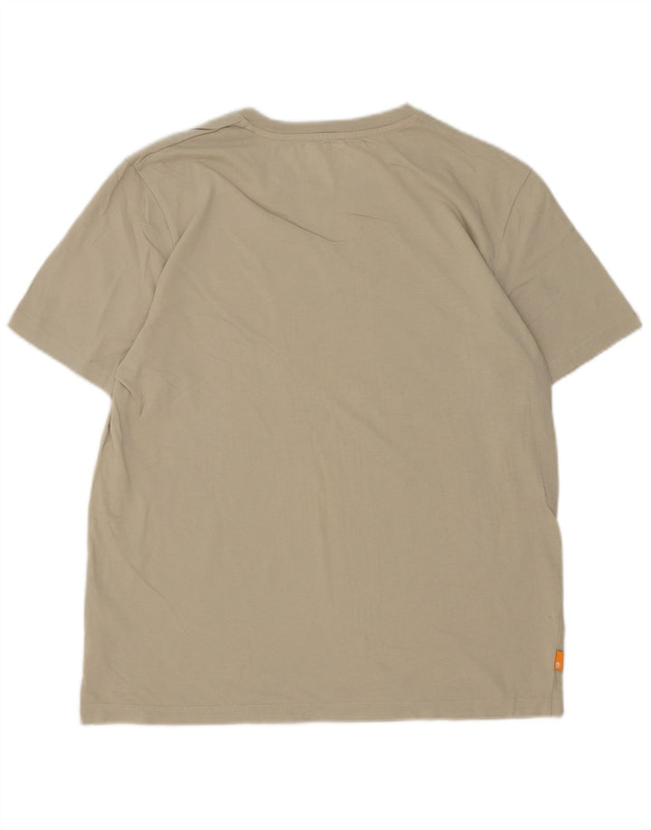 Timberland Tee-Shirt Regular Fit Graphic Homme Beige Moyen Coton