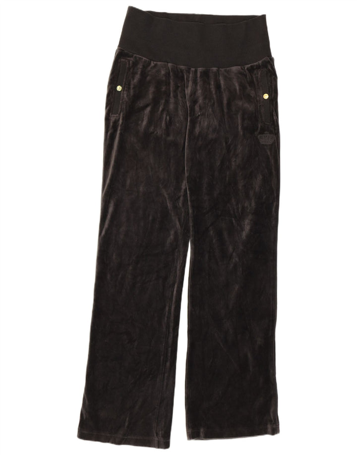 Adidas Pantalon de survêtement en velours pour femme UK 14 Large Gris Coton