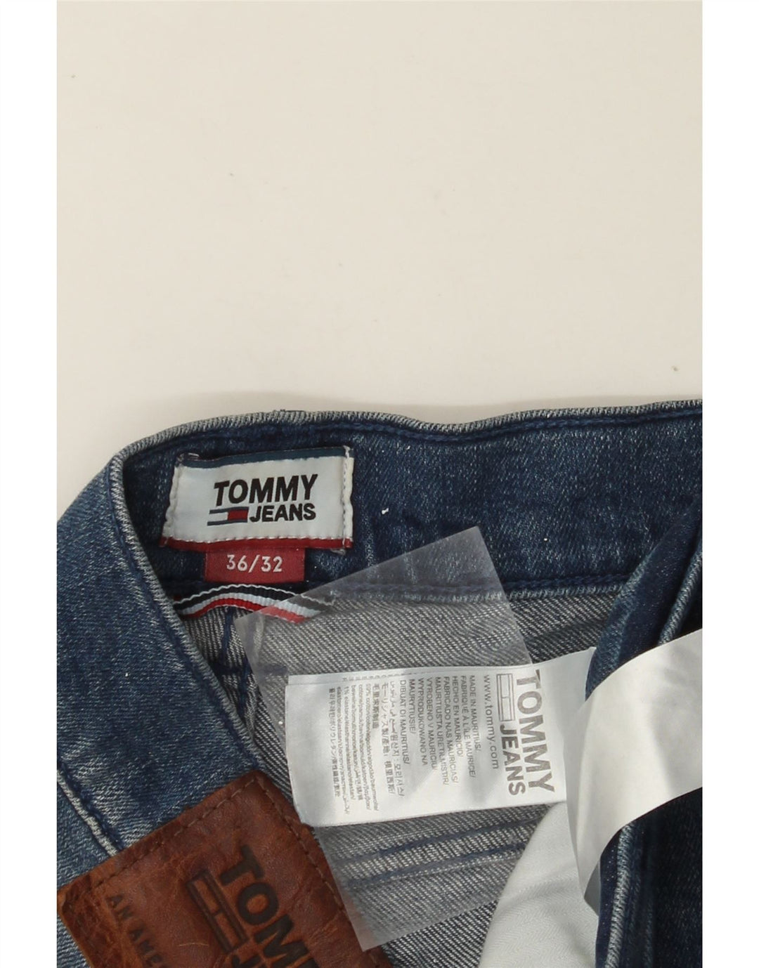 TOMMY HILFIGER Jean Droit Homme W36 L32 Bleu Coton
